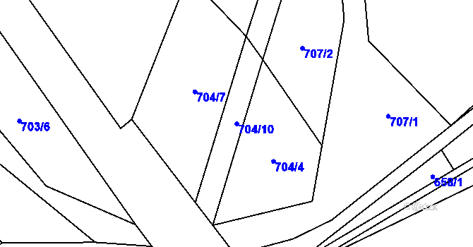 Parcela st. 704/10 v KÚ Píšť u Humpolce, Katastrální mapa