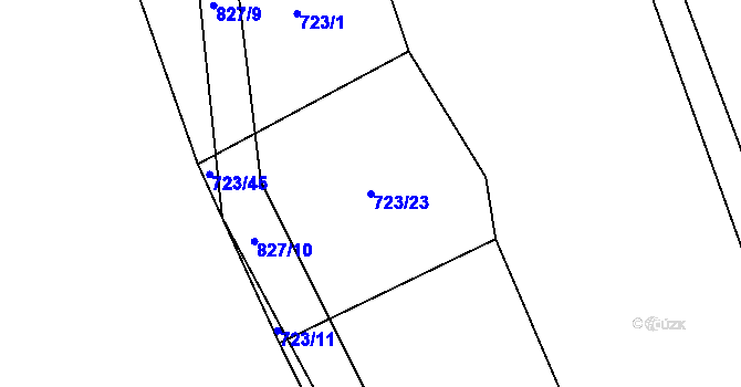 Parcela st. 723/23 v KÚ Píšť u Humpolce, Katastrální mapa