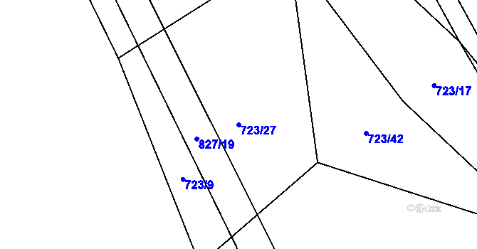 Parcela st. 723/27 v KÚ Píšť u Humpolce, Katastrální mapa