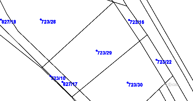 Parcela st. 723/29 v KÚ Píšť u Humpolce, Katastrální mapa