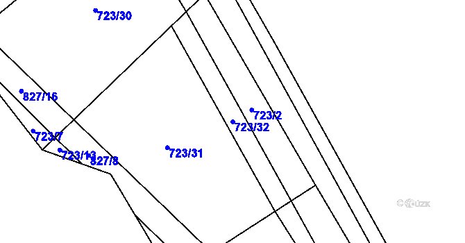 Parcela st. 723/32 v KÚ Píšť u Humpolce, Katastrální mapa