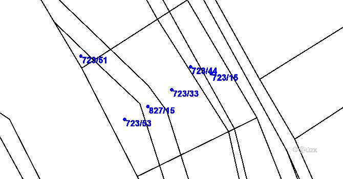 Parcela st. 723/33 v KÚ Píšť u Humpolce, Katastrální mapa