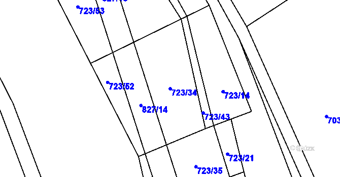 Parcela st. 723/34 v KÚ Píšť u Humpolce, Katastrální mapa