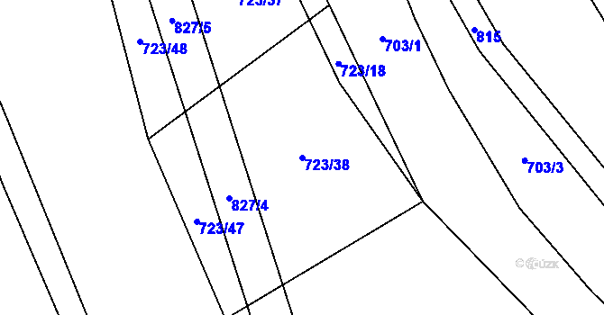 Parcela st. 723/38 v KÚ Píšť u Humpolce, Katastrální mapa