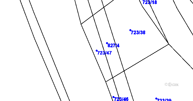 Parcela st. 723/47 v KÚ Píšť u Humpolce, Katastrální mapa