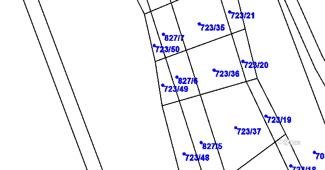 Parcela st. 723/49 v KÚ Píšť u Humpolce, Katastrální mapa
