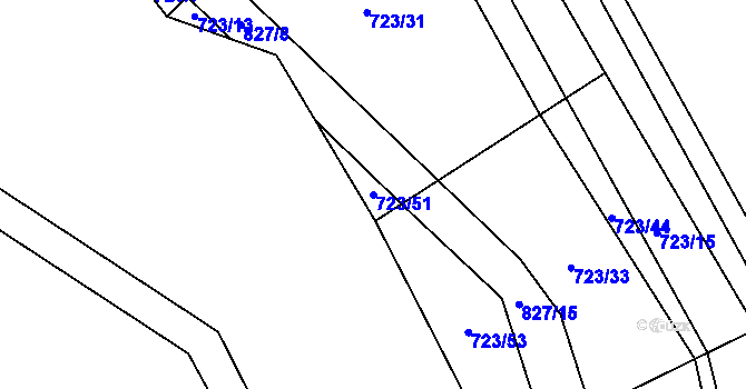 Parcela st. 723/51 v KÚ Píšť u Humpolce, Katastrální mapa