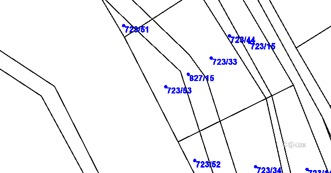 Parcela st. 723/53 v KÚ Píšť u Humpolce, Katastrální mapa