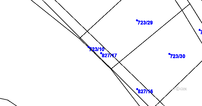 Parcela st. 827/17 v KÚ Píšť u Humpolce, Katastrální mapa