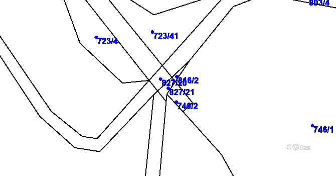 Parcela st. 827/21 v KÚ Píšť u Humpolce, Katastrální mapa