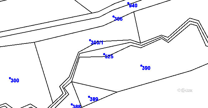 Parcela st. 525 v KÚ Vranice u Humpolce, Katastrální mapa