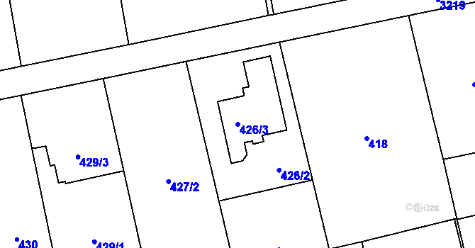 Parcela st. 426/3 v KÚ Píšť, Katastrální mapa
