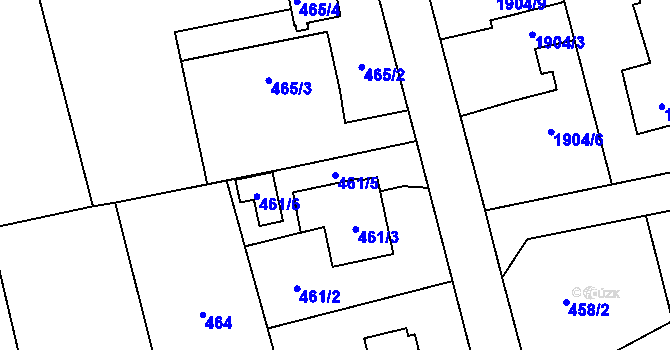 Parcela st. 461/5 v KÚ Píšť, Katastrální mapa