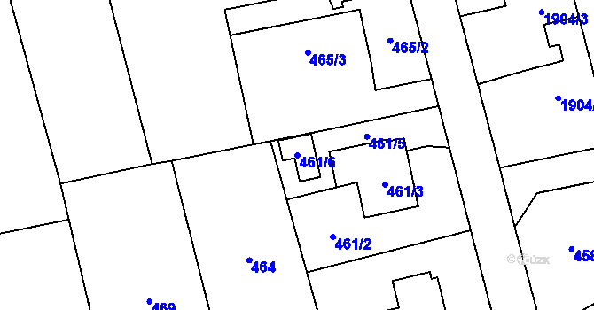 Parcela st. 461/6 v KÚ Píšť, Katastrální mapa