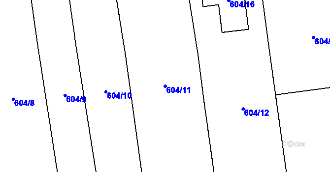 Parcela st. 604/11 v KÚ Píšť, Katastrální mapa