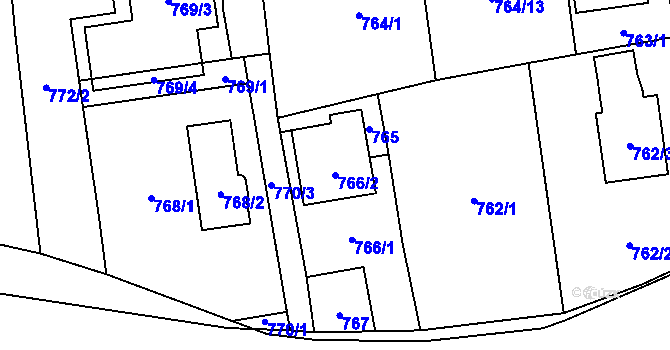 Parcela st. 766/2 v KÚ Píšť, Katastrální mapa
