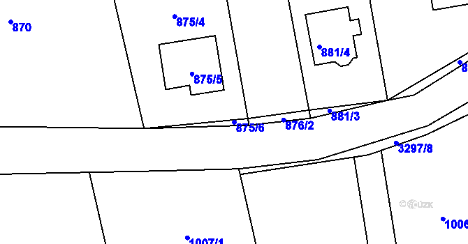 Parcela st. 875/6 v KÚ Píšť, Katastrální mapa