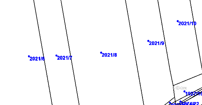Parcela st. 2021/8 v KÚ Píšť, Katastrální mapa