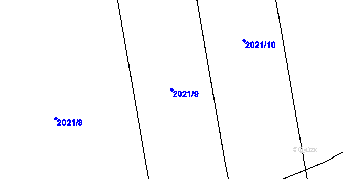 Parcela st. 2021/9 v KÚ Píšť, Katastrální mapa