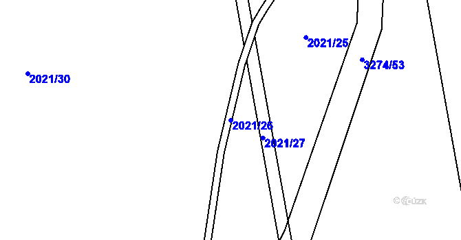 Parcela st. 2021/26 v KÚ Píšť, Katastrální mapa