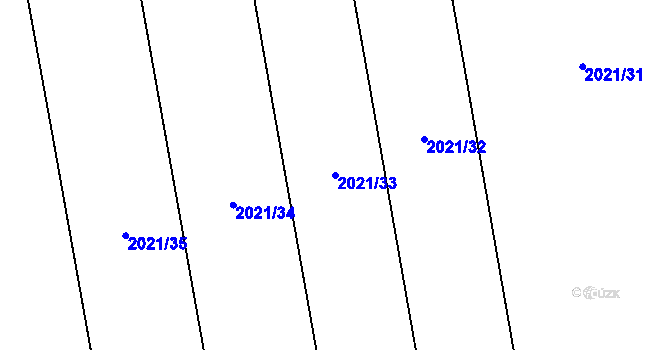Parcela st. 2021/33 v KÚ Píšť, Katastrální mapa