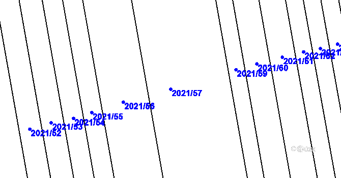 Parcela st. 2021/57 v KÚ Píšť, Katastrální mapa