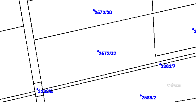 Parcela st. 2572/32 v KÚ Píšť, Katastrální mapa