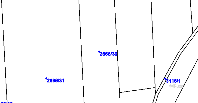 Parcela st. 2666/30 v KÚ Píšť, Katastrální mapa
