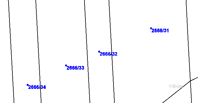 Parcela st. 2666/32 v KÚ Píšť, Katastrální mapa
