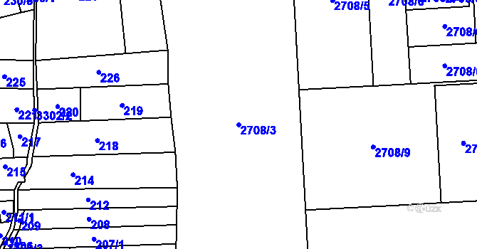 Parcela st. 2708/3 v KÚ Píšť, Katastrální mapa