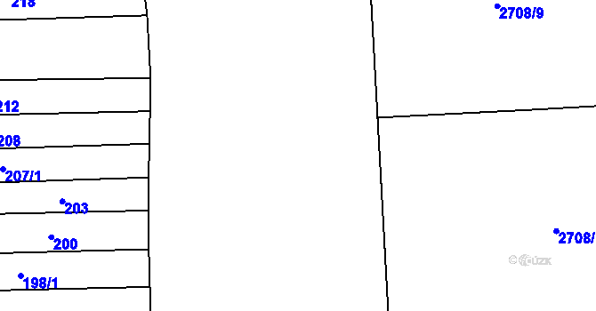 Parcela st. 2708/4 v KÚ Píšť, Katastrální mapa