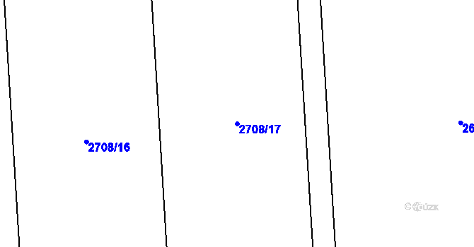 Parcela st. 2708/17 v KÚ Píšť, Katastrální mapa