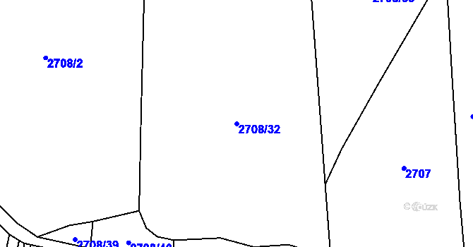 Parcela st. 2708/32 v KÚ Píšť, Katastrální mapa