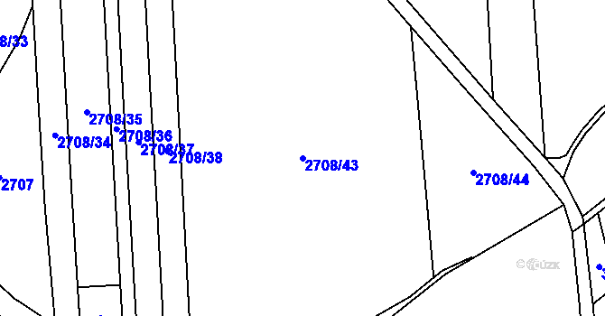 Parcela st. 2708/43 v KÚ Píšť, Katastrální mapa