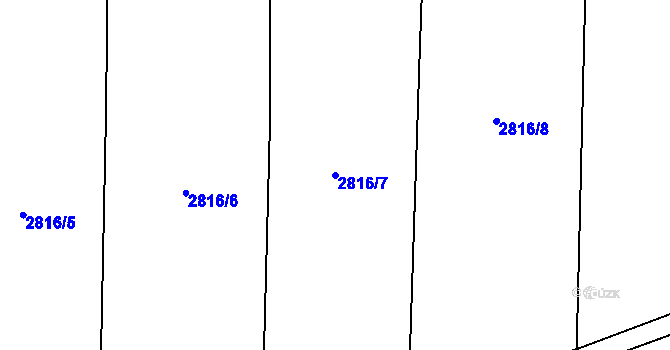 Parcela st. 2816/7 v KÚ Píšť, Katastrální mapa