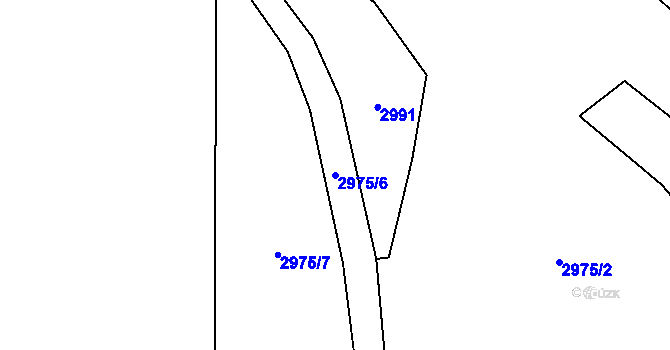 Parcela st. 2975/6 v KÚ Píšť, Katastrální mapa