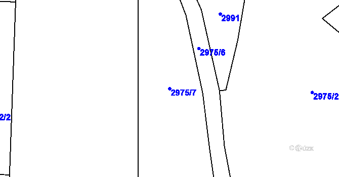 Parcela st. 2975/7 v KÚ Píšť, Katastrální mapa