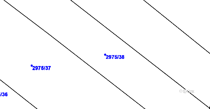 Parcela st. 2975/38 v KÚ Píšť, Katastrální mapa