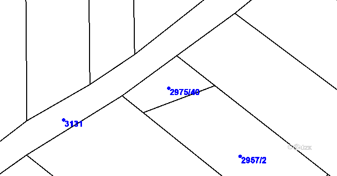 Parcela st. 2975/40 v KÚ Píšť, Katastrální mapa