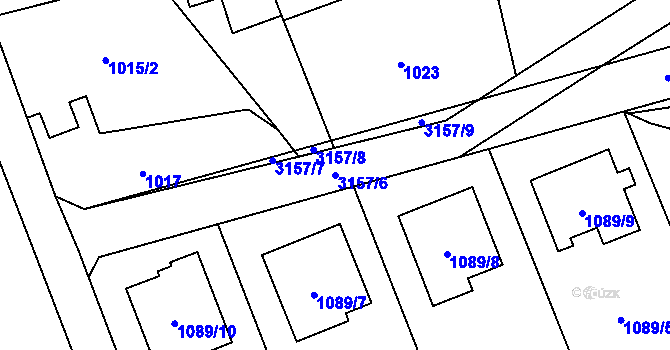 Parcela st. 3157/6 v KÚ Píšť, Katastrální mapa