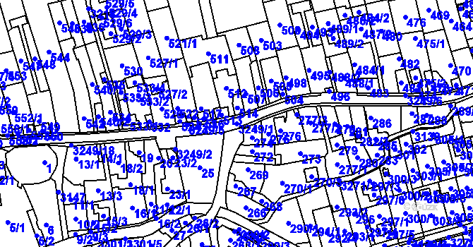 Parcela st. 3249/1 v KÚ Píšť, Katastrální mapa