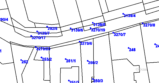 Parcela st. 3270/6 v KÚ Píšť, Katastrální mapa
