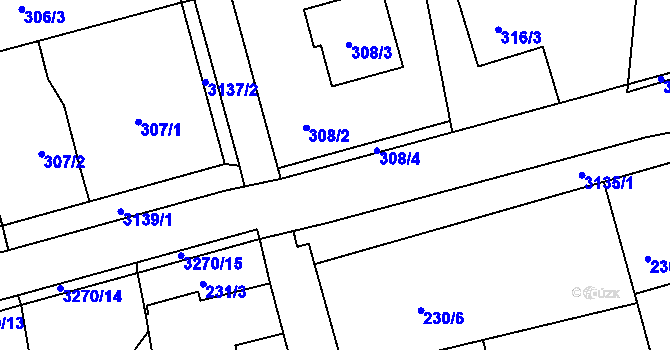 Parcela st. 3270/24 v KÚ Píšť, Katastrální mapa