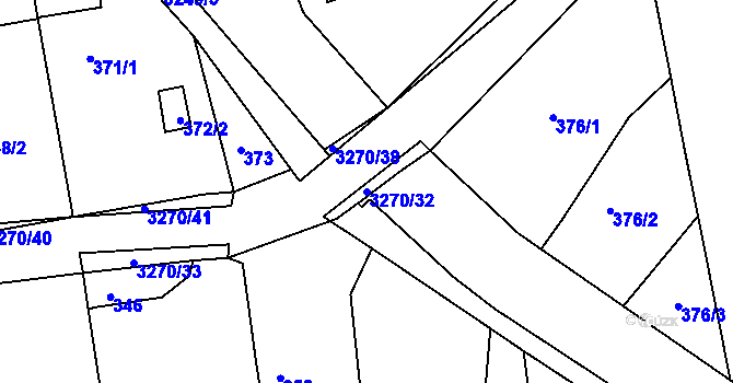 Parcela st. 3270/32 v KÚ Píšť, Katastrální mapa