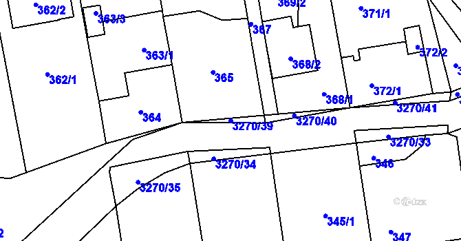 Parcela st. 3270/39 v KÚ Píšť, Katastrální mapa