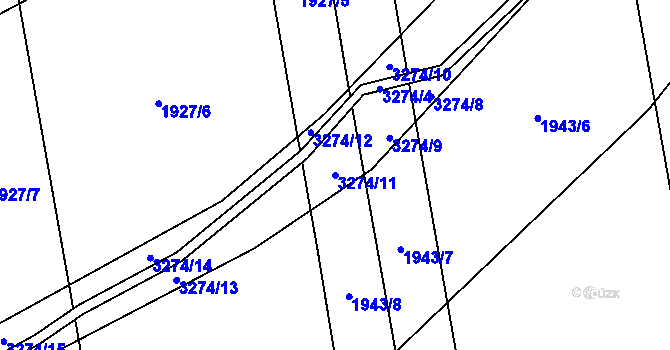 Parcela st. 3274/11 v KÚ Píšť, Katastrální mapa