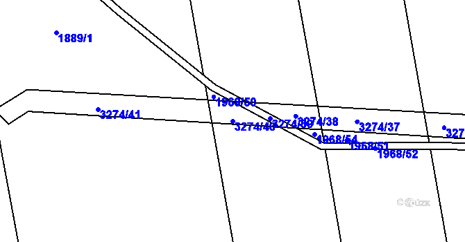 Parcela st. 3274/40 v KÚ Píšť, Katastrální mapa