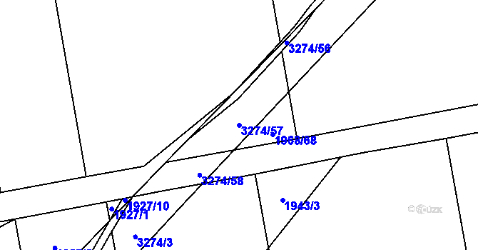 Parcela st. 3274/57 v KÚ Píšť, Katastrální mapa