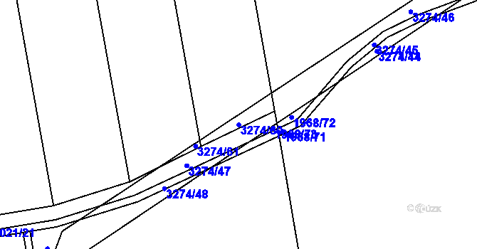 Parcela st. 3274/60 v KÚ Píšť, Katastrální mapa