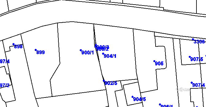 Parcela st. 904/1 v KÚ Píšť, Katastrální mapa